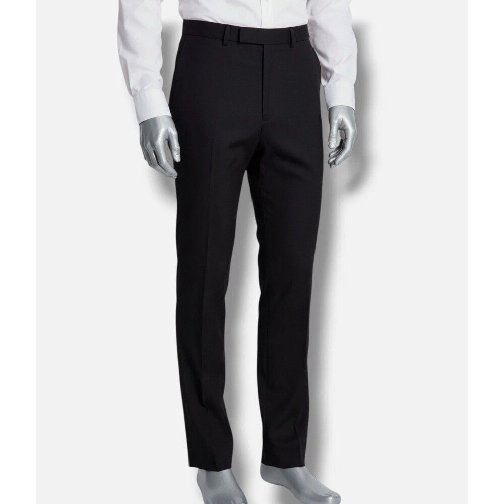 Kenneth Cole Men’s Pants 36 X 29 Black Techno-Cole Dress Slacks Slim